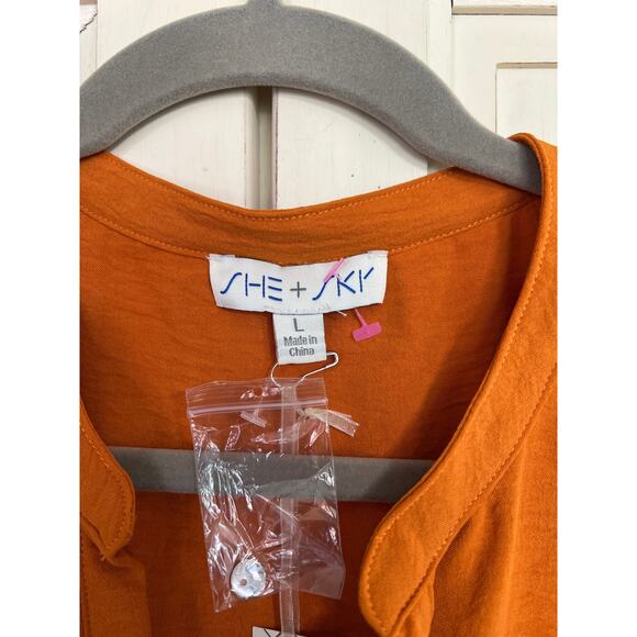 NWT She + Sky size large orange dress - Picture 3 of 4